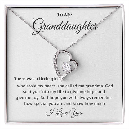 Granddaughter Necklace Gift from Grandma – Message Card Box