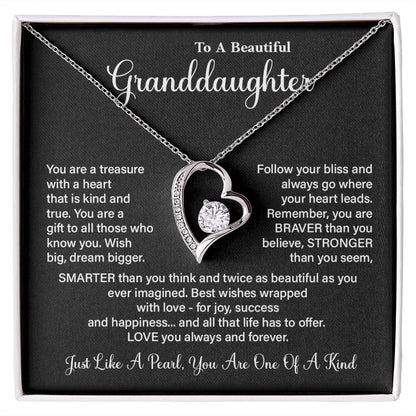 Granddaughter Necklace Gift – One of a Kind Heartfelt Message