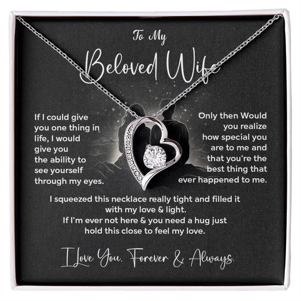 Beloved Wife Necklace Gift – With Message Card Box