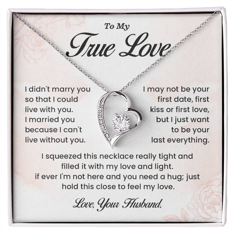 True Love Necklace Gift for Wife – Message Card