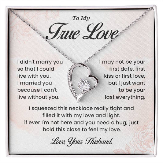 True Love Necklace Gift for Wife – Message Card