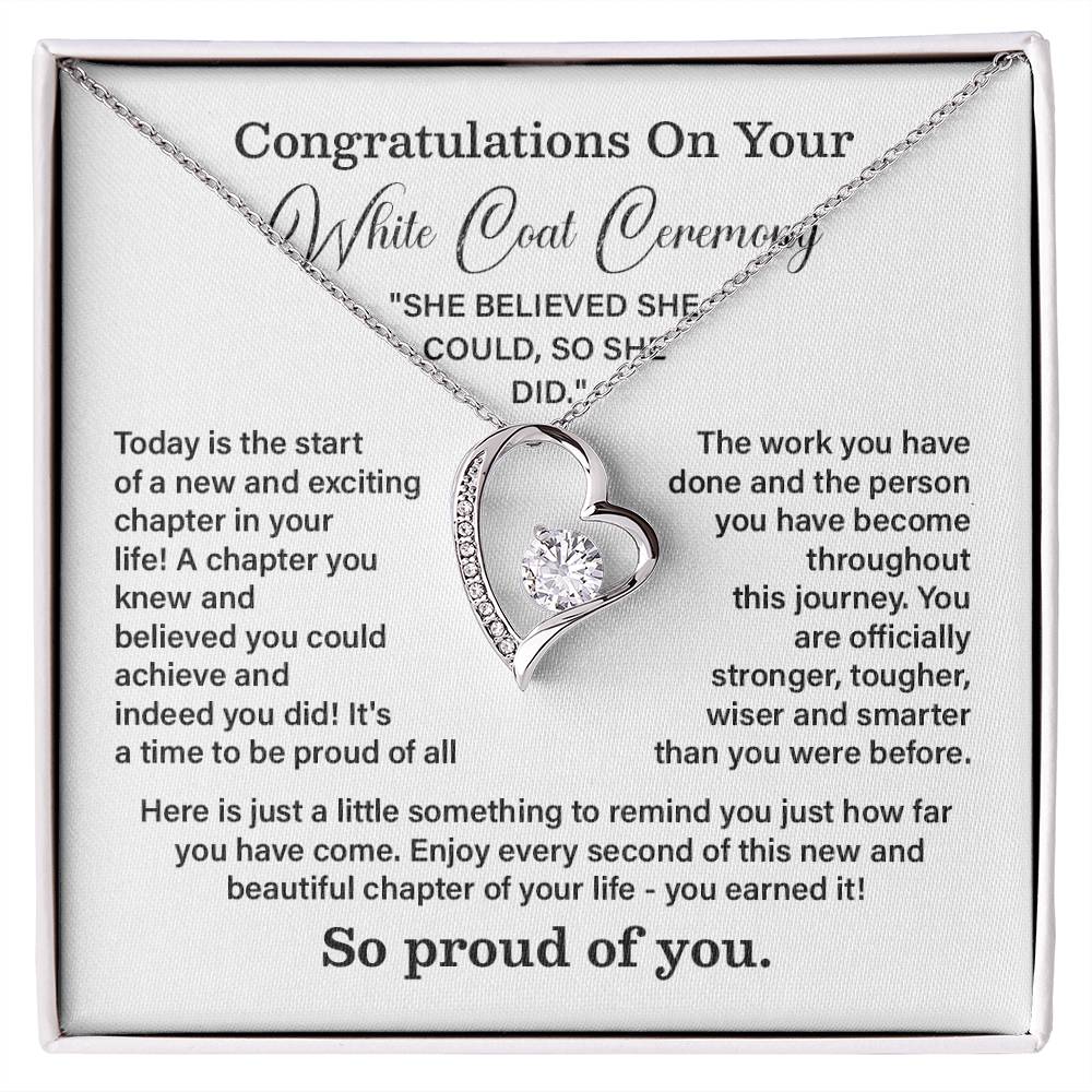 Congratulations On Your White Coat Ceremony New Adventures Necklace Hard Work Pay Off Necklace Enjoy The Journey Necklace Personal Growth Jewelry Daily Inspiration Necklace Heartfelt Message Necklace Congratulation Necklace She Believed She Could Necklace