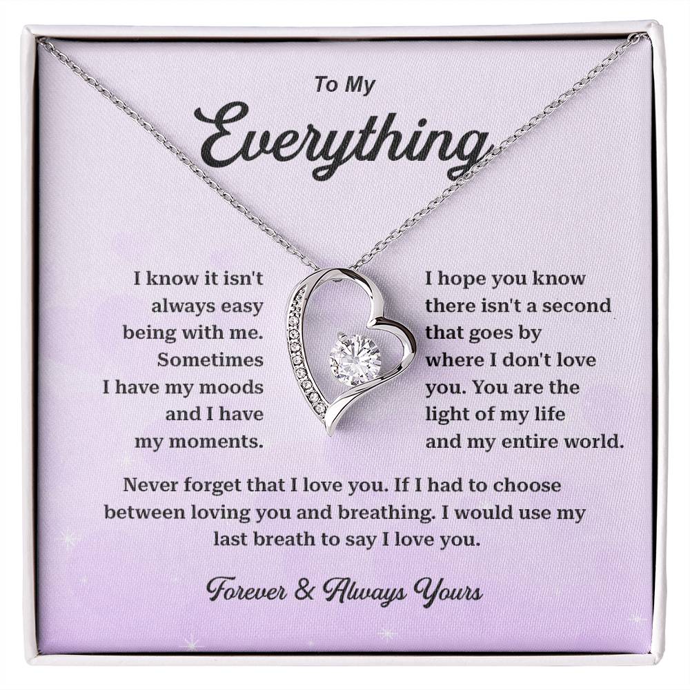 To My Everything Necklace Gift – Message Card Box