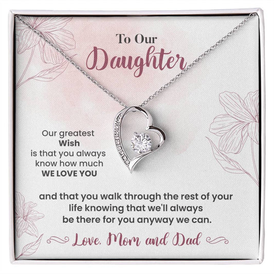 To Our Daughter Heartfelt Jewelry Gift Gift From Your Mom And Dad Caring Gift For Daughter Supportive Daughter Necklace Family Love Jewelry Gift Daughter's Journey Jewelry Best Wishes Jewelry Daughter's Strength Necklace Emotional Support Gift Warm Wishes