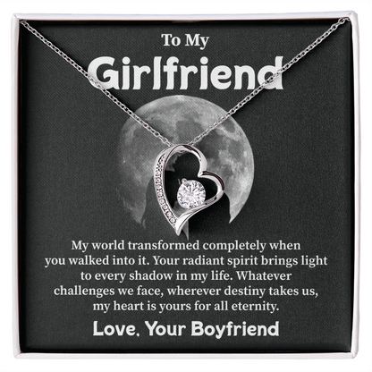 To My Girlfriend Necklace Gift with Moon Card