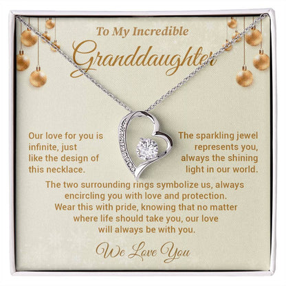 Incredible Granddaughter Necklace Gift Heart Jewelry Box