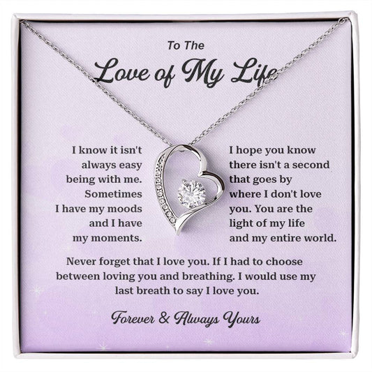 Love of My Life Necklace Gift – Message Card Box