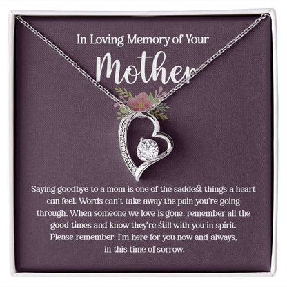 In Loving Memory Necklace For Mother – Heartfelt Memorial Jewelry Gift, Always With You In Spirit, Sentimental Keepsake For Comfort And Support During Loss
