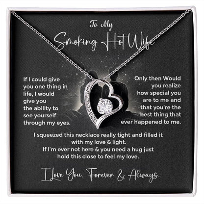 Necklace Gift for Smoking Hot Wife – Message Card Box