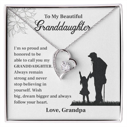 Granddaughter Jewelry from Grandpa with Inspirational Note