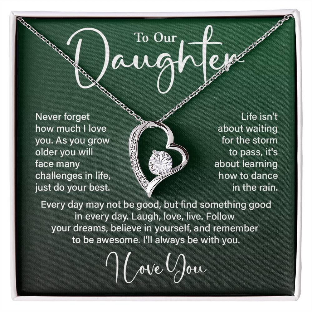 Daughter Gift from Mom and Dad – Love You Heart Necklace