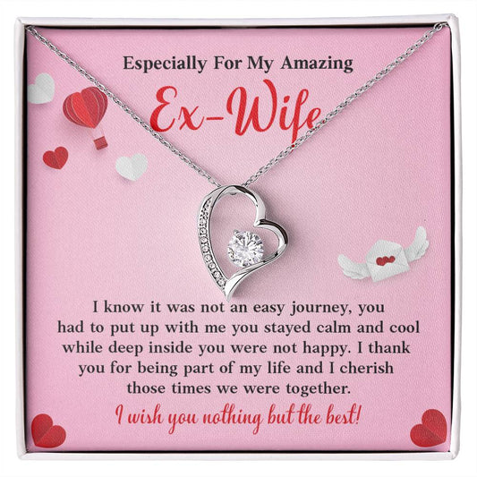 Especially For My Amazing Ex-wife, Necklace Gift Sentimental Ex-wife Jewelry Thank You Necklace Gift Necklace With Emotional Message Meaningful Jewelry For Ex-wife Memories Together Necklace