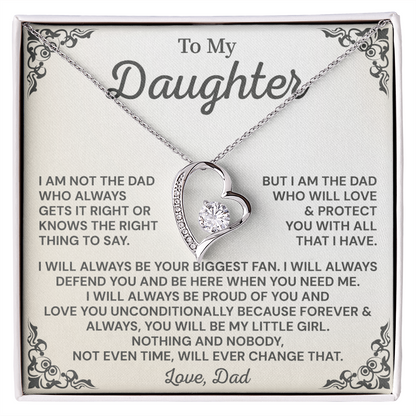Gift for Daughter from Dad Little Girl Jewelry with Emotional Message Card