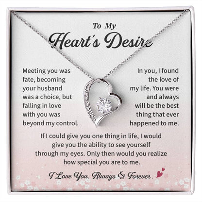 To My Heart's Desire Necklace Gift From Your Husband Sentimental Jewelry For Wife