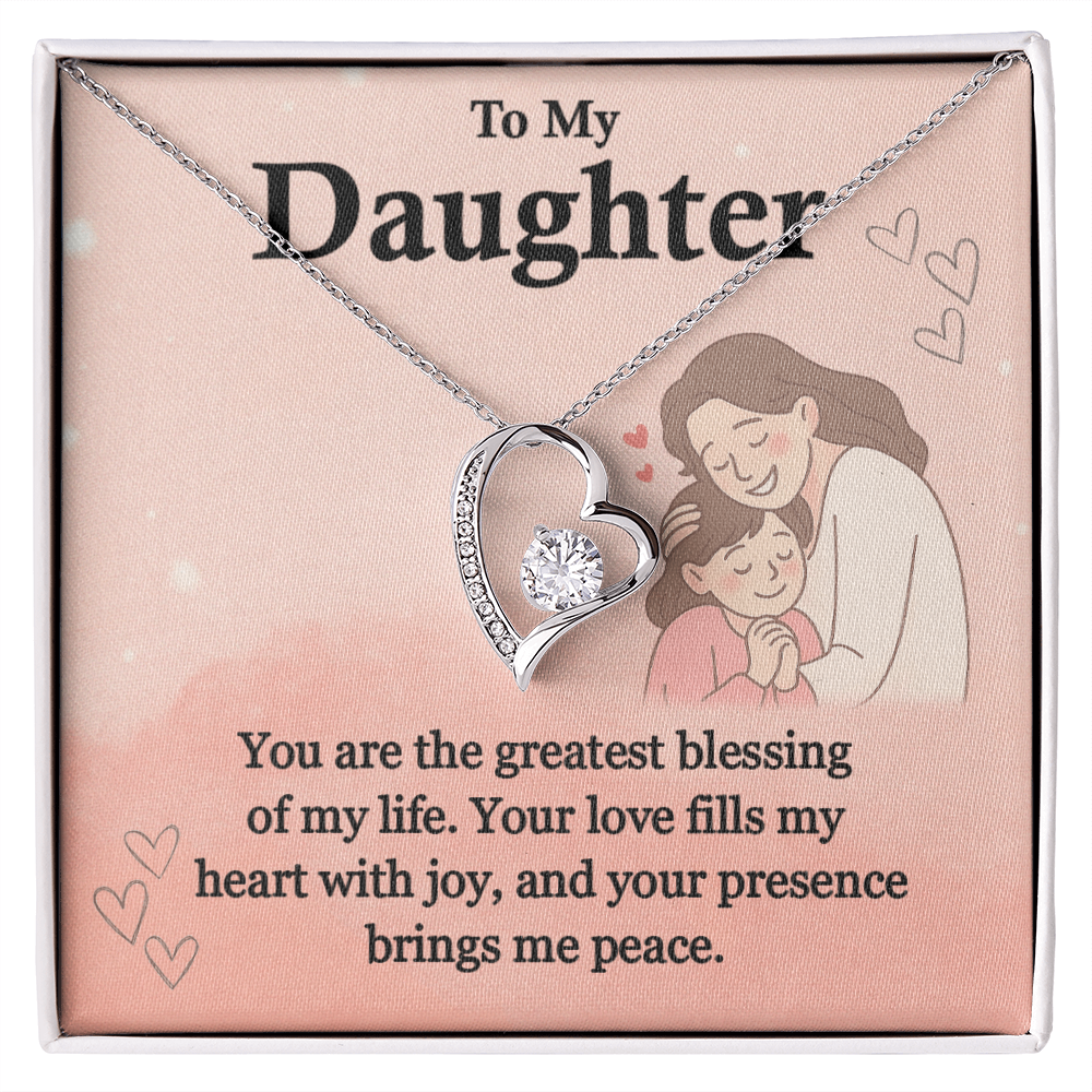 To My Daughter Necklace Greatest Blessing Gift Box