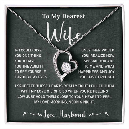 Wife Necklace Gift from Husband Message Card Box
