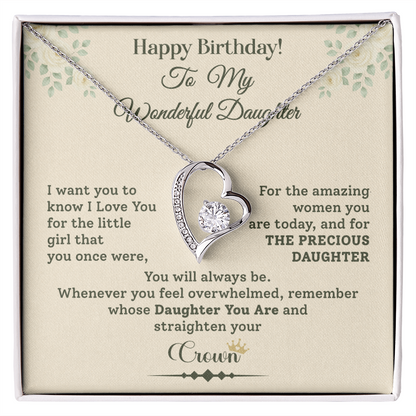Daughter Birthday Necklace Gift from Dad Message Box