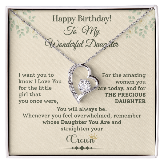 Daughter Birthday Necklace Gift from Dad Message Box