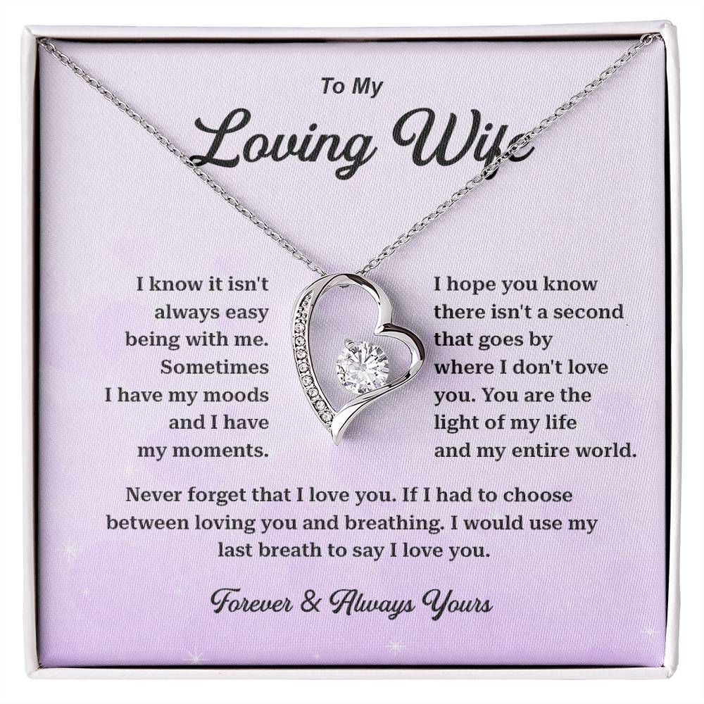 Loving Wife Necklace Gift – Message Card Jewelry Box
