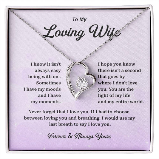 Loving Wife Necklace Gift – Message Card Jewelry Box