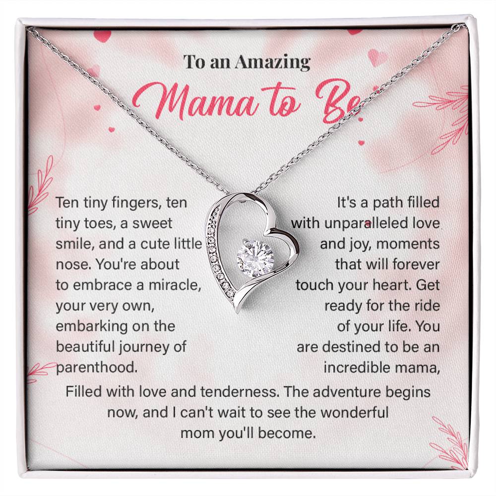 Mama to Be Necklace Gift for New Mom with Heart Pendant