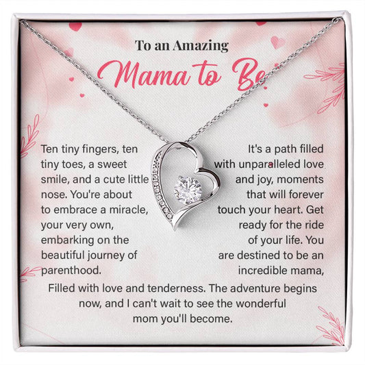 Mama to Be Necklace Gift for New Mom with Heart Pendant