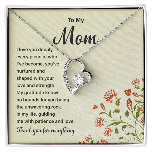 Daughter to Mom Heart Necklace Gift with Message Card