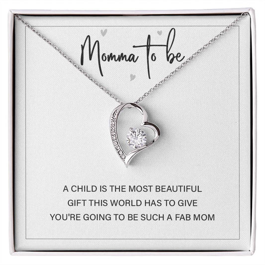 Momma To Be Necklace – Pregnancy Gift with Heartfelt Message