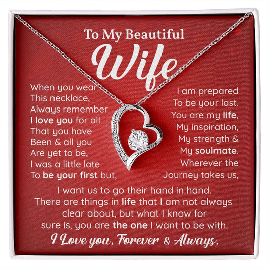 Romantic Necklace Gift for Wife from Husband with Message Card