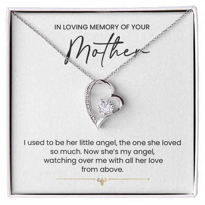 In Loving Memory Necklace For Mother – Heartfelt Memorial Jewelry Gift, From Her Little Angel To My Guardian Angel, Sentimental Keepsake For Eternal Love And Connection