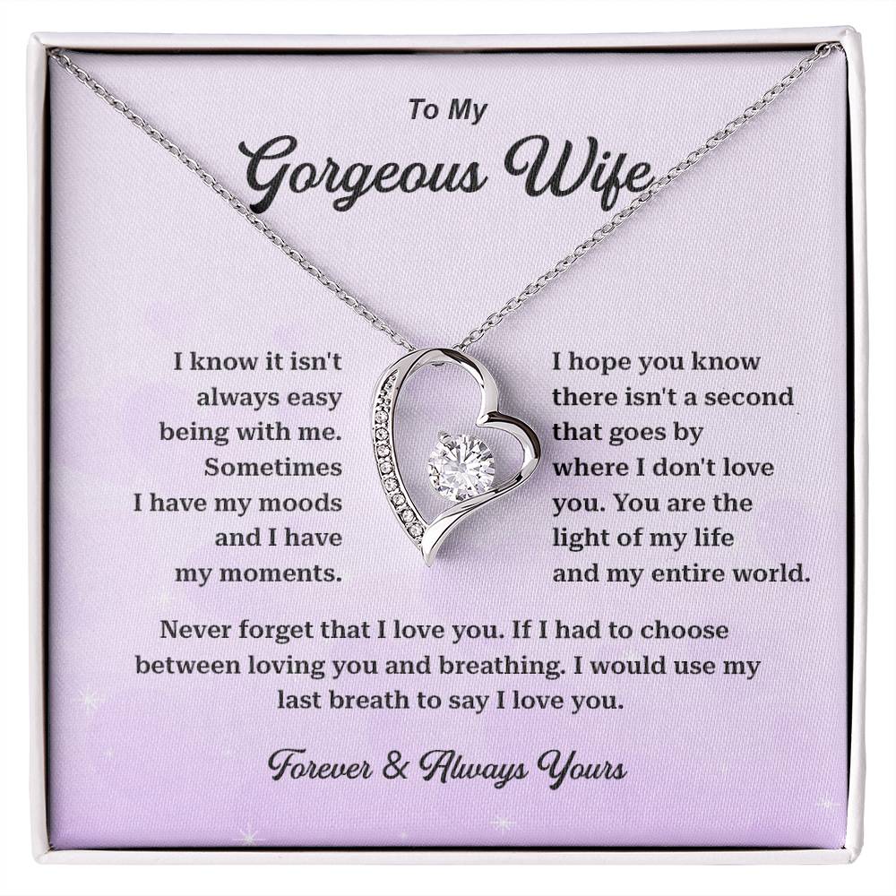 Gorgeous Wife Necklace Gift with Message Card