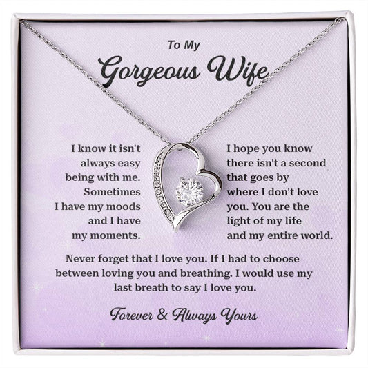 Gorgeous Wife Necklace Gift with Message Card