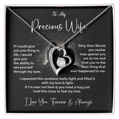Romantic Necklace Gift for Precious Wife – Message Card