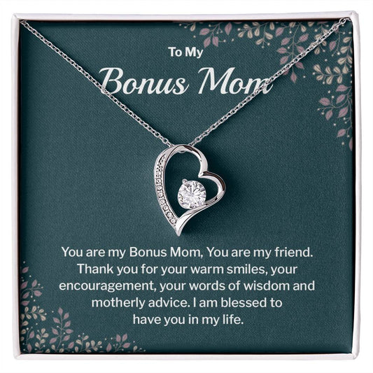 Bonus Mom Necklace Gift with Message Card