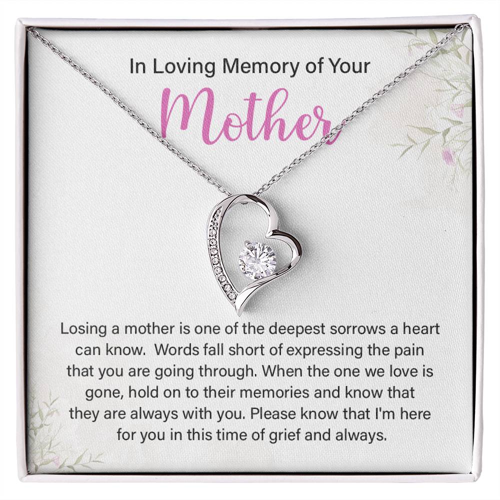 In Loving Memory Necklace For Mother – Sentimental Memorial Jewelry Gift, Her Love Lives On,' Comforting Keepsake For Support And Treasured Memories