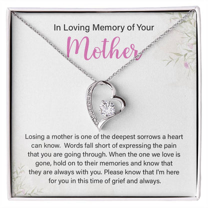 In Loving Memory Necklace For Mother – Sentimental Memorial Jewelry Gift, Her Love Lives On,' Comforting Keepsake For Support And Treasured Memories