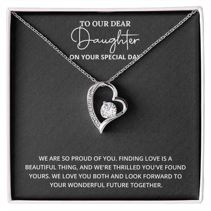 Daughter Engagement Necklace from Parents – Elegant Heart Pendant Gift