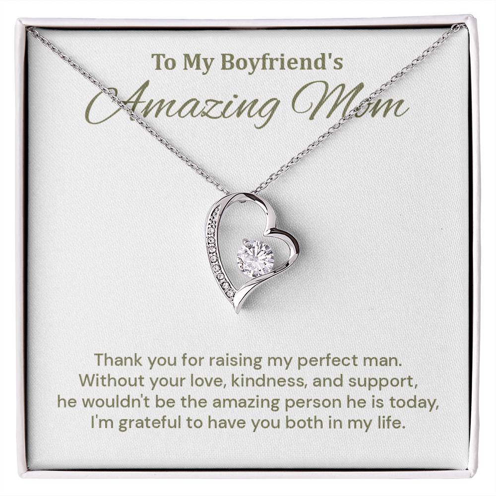 Boyfriend’s Mom Necklace Gift Message Card & Box