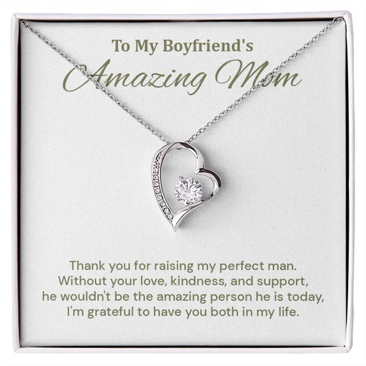 Boyfriend’s Mom Necklace Gift Message Card & Box