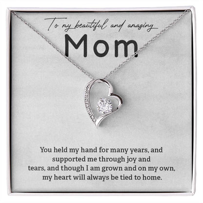 Mom Necklace Gift from Daughter – Heartfelt Message Card Jewelry
