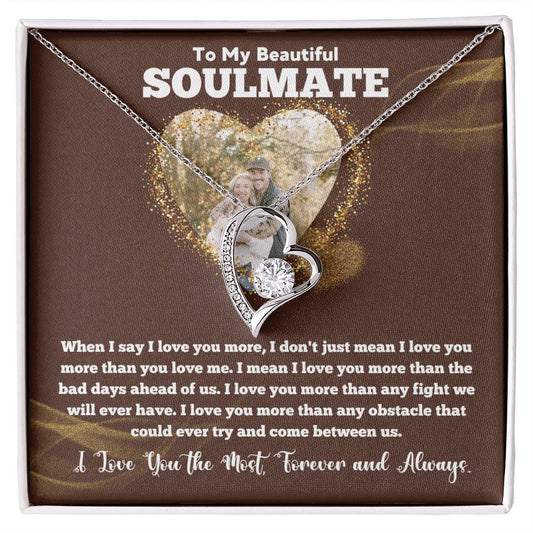 Soulmate Necklace Gift with Love Message