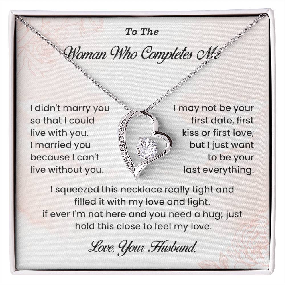 Necklace Gift for Wife – Woman Who Completes Me