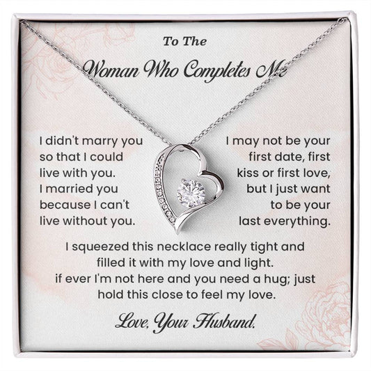 Necklace Gift for Wife – Woman Who Completes Me