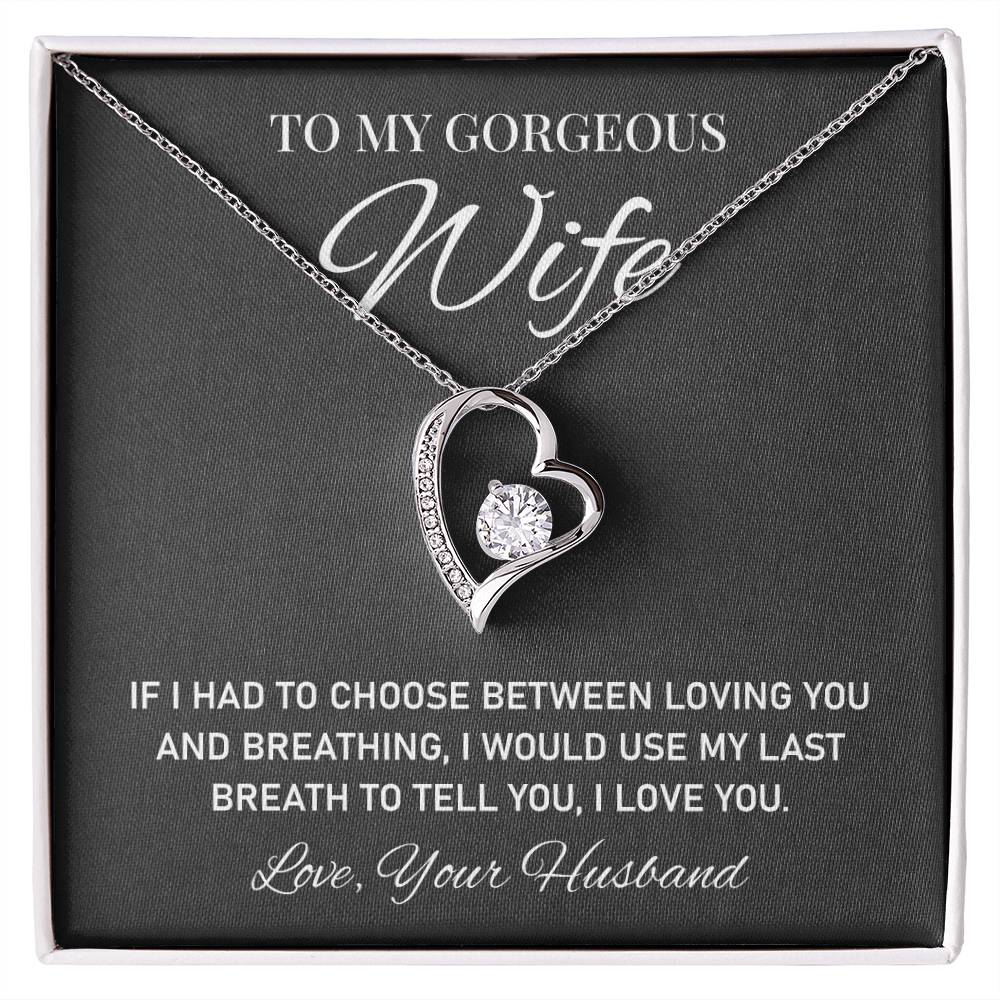 To My Gorgeous, Heartfelt Necklace For Wife Loving Jewelry For Romantic Love Sweet Pendant For A Special Bond Sentimental Necklace Heartwarming Gift From Husband Sentimental Pendant Appreciation Necklace Thoughtful Gift Special Necklace