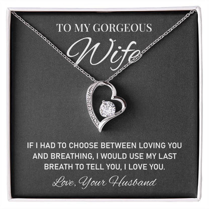 To My Gorgeous, Heartfelt Necklace For Wife Loving Jewelry For Romantic Love Sweet Pendant For A Special Bond Sentimental Necklace Heartwarming Gift From Husband Sentimental Pendant Appreciation Necklace Thoughtful Gift Special Necklace