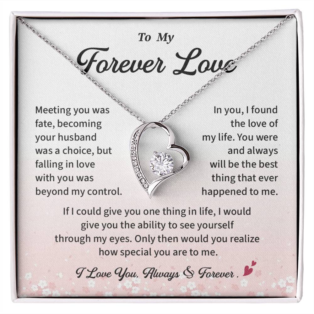 Forever Love Necklace Gift from Husband Pendant with Sentimental Message Card