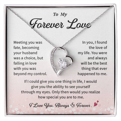 Forever Love Necklace Gift from Husband Pendant with Sentimental Message Card