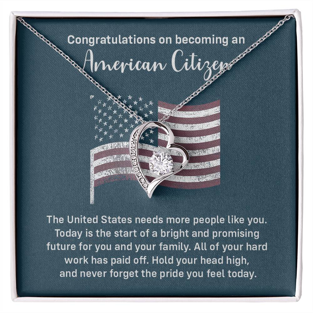 Congratulations Necklace For New American Citizen Necklace For New American Citizen Necklace With Citizenship Message Gift For New American Adventure Necklace For Pursuing Your Dreams Necklace For New Adventure As U.s. Citizen