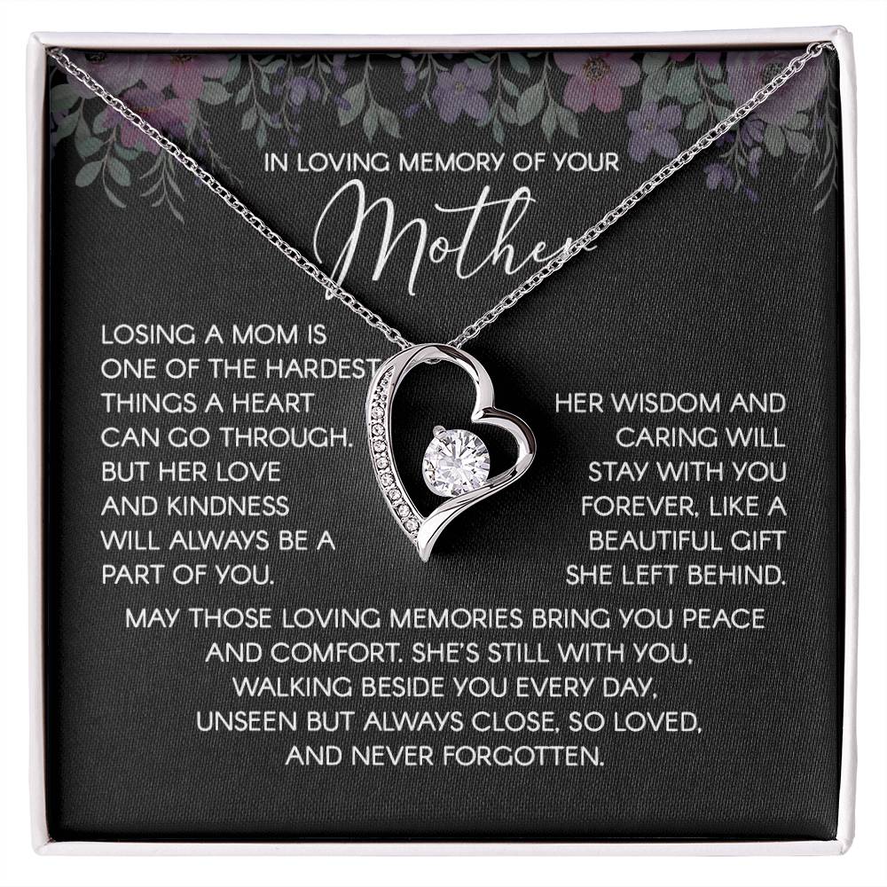 In Loving Memory Necklace For Mother – Heartfelt Memorial Jewelry Gift, Her Love Lives On Forever, Sentimental Keepsake For Comfort, Peace, And Unforgettable Memories