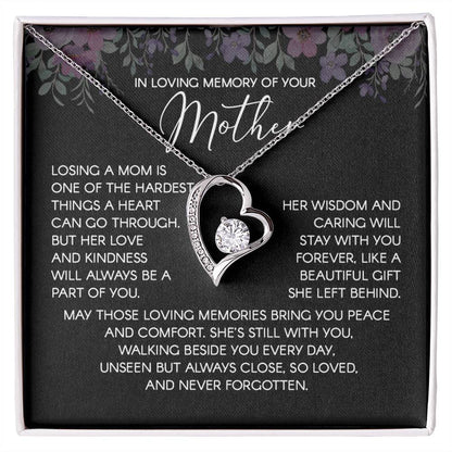 In Loving Memory Necklace For Mother – Heartfelt Memorial Jewelry Gift, Her Love Lives On Forever, Sentimental Keepsake For Comfort, Peace, And Unforgettable Memories